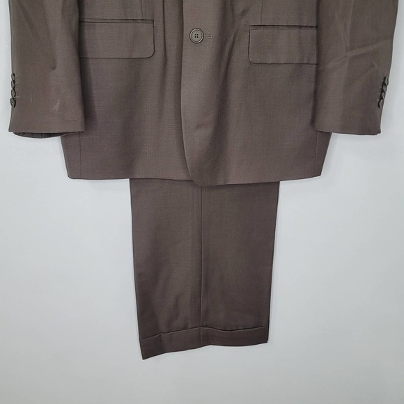 Vittorio St. Angelo Wool Suit 48R Two Piece 4 Button Single Breast Pleat No Vent - Picture 6 of 16